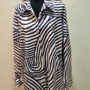 Black and Tan Striped Shirt